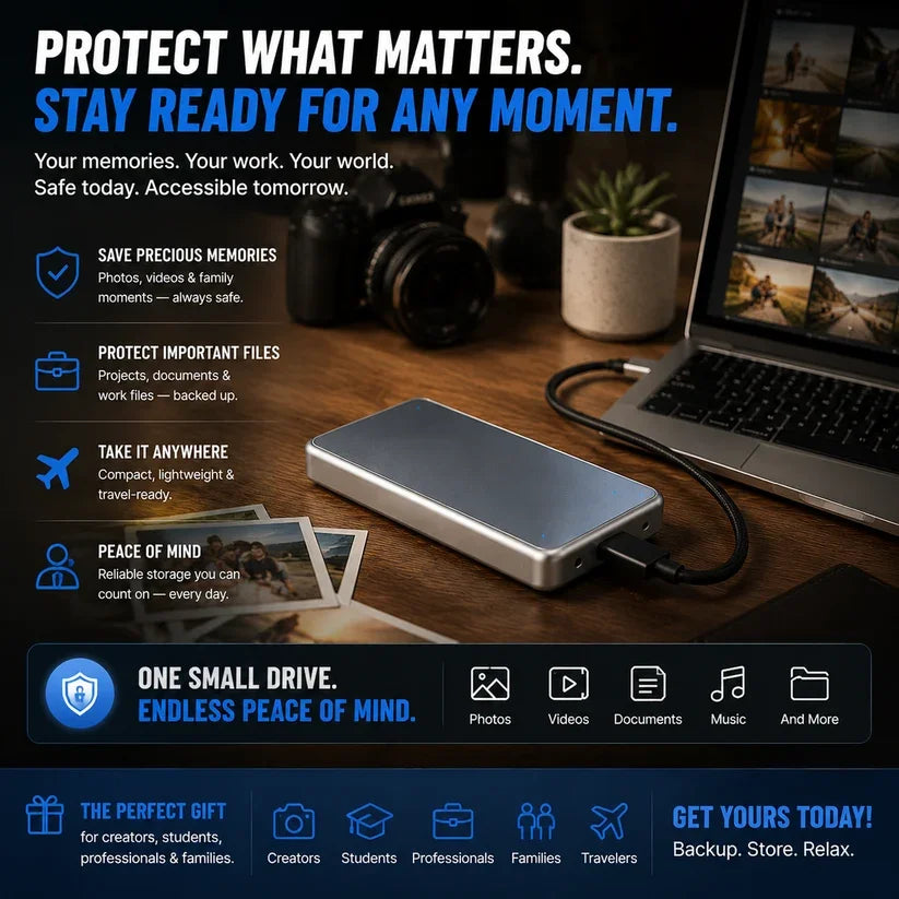 π₯ LAST DAY 50% OFF-Portable External SSD β Protect Your Photos, Videos & Important Files
