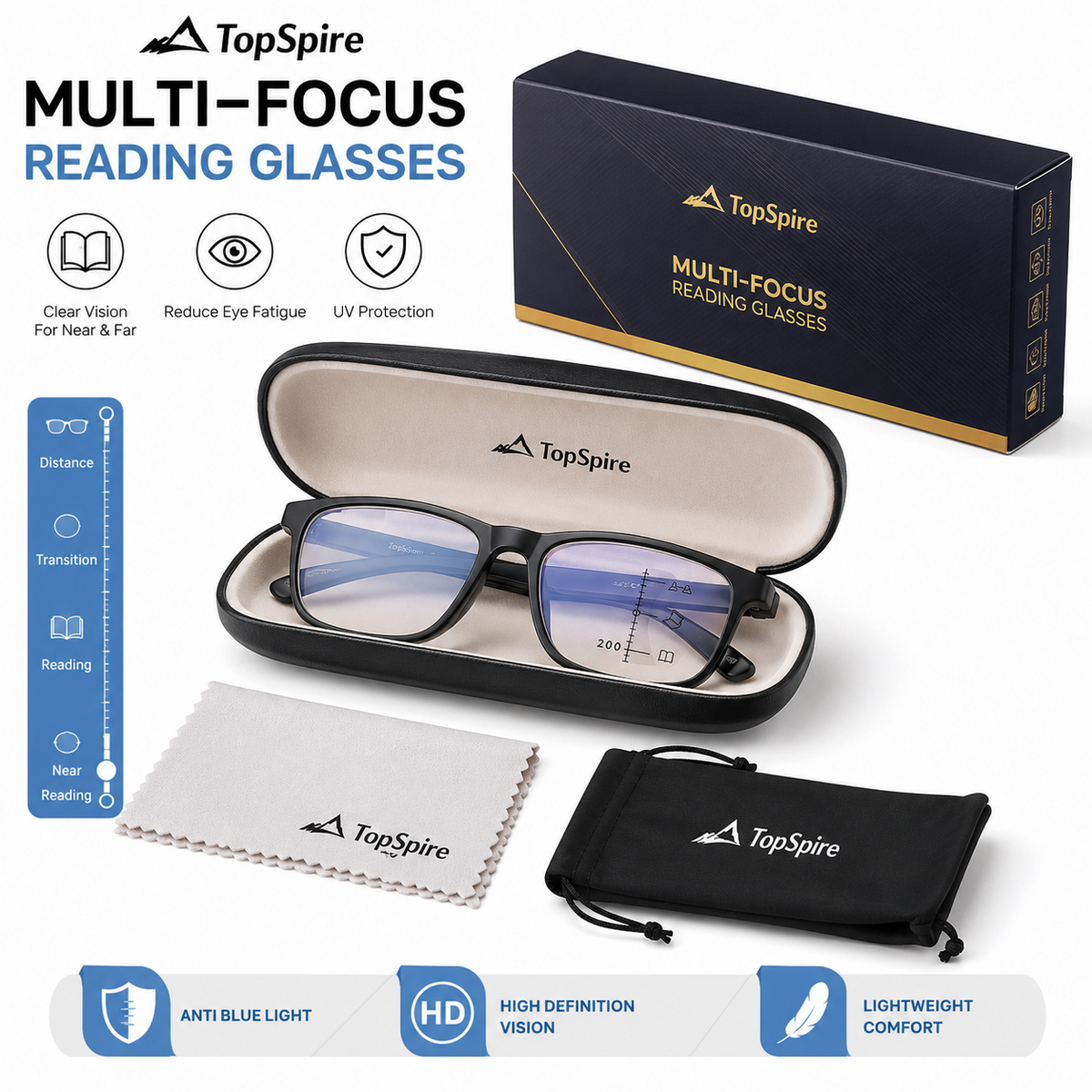 Multifocal Reading Glasses – See Near & Far Without Switching✨