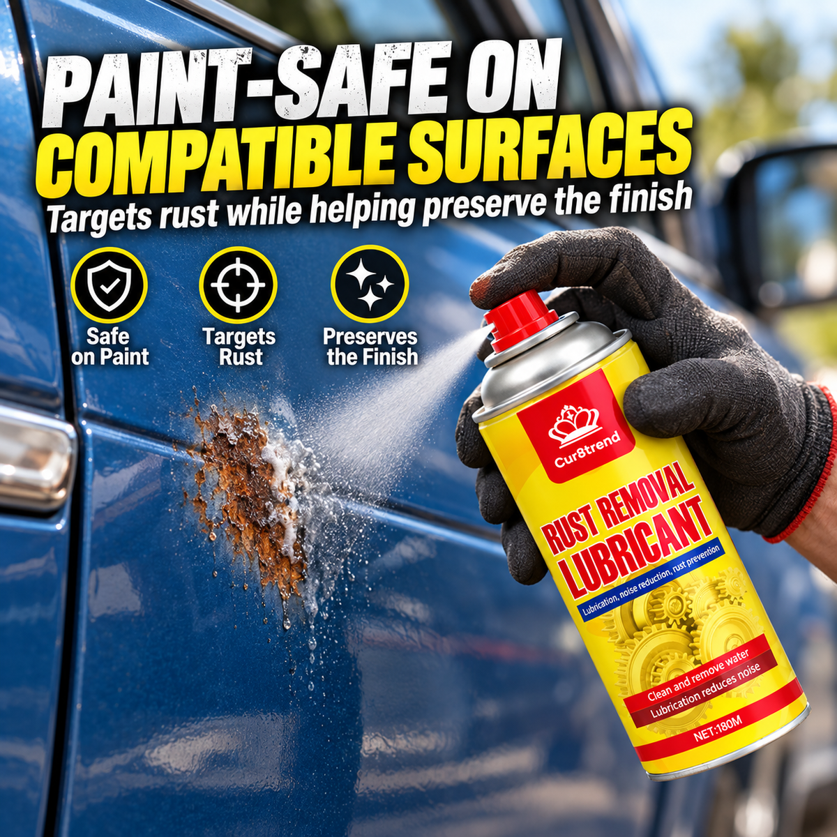 Paint-safe use on compatible painted surfaces