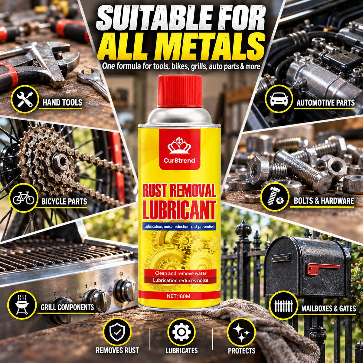 Suitable for hand tools bicycles auto parts grills and hardware