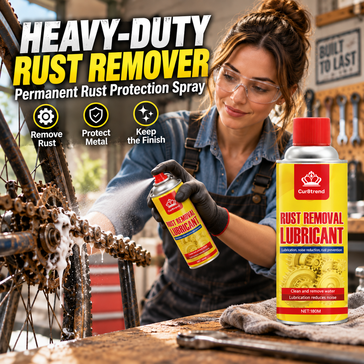 Heavy-duty rust remover and protection spray