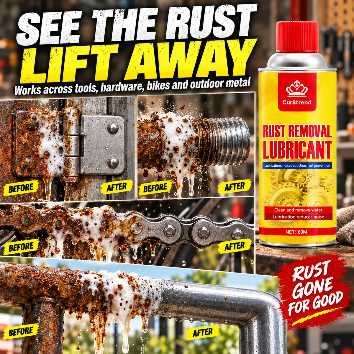 Rust removal across tools hardware bikes and outdoor metal