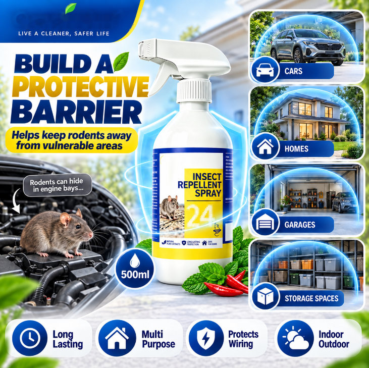 🐀50% OFF NOW ! ✨All-Purpose Rodent Repellent Spray – Non-Toxic Safe Indoor Mouse Deterrent