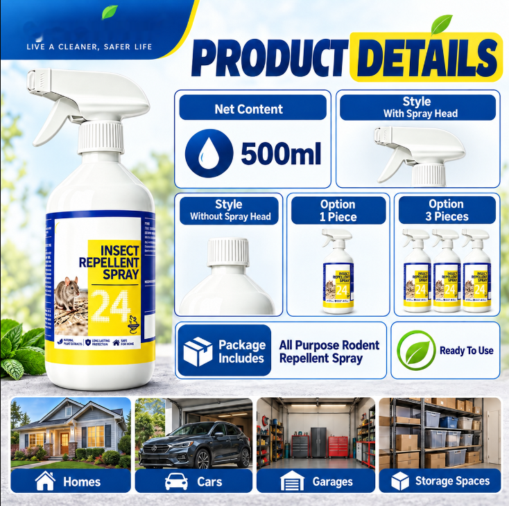 🐀50% OFF NOW ! ✨All-Purpose Rodent Repellent Spray – Non-Toxic Safe Indoor Mouse Deterrent