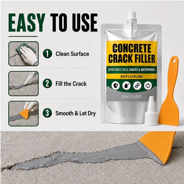 🏠 Waterproof Concrete Crack Filler for Indoor & Outdoor Use✨