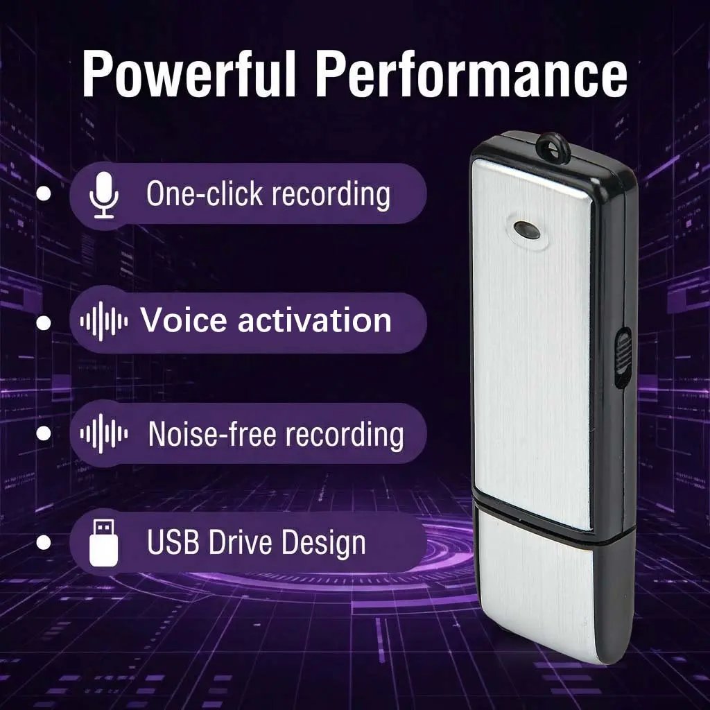 USB Flash Drive Voice Recorder 2-in-1 – Voice Activated, Smart Noise Reduction