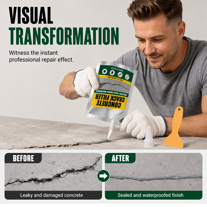 🏠 Waterproof Concrete Crack Filler for Indoor & Outdoor Use✨